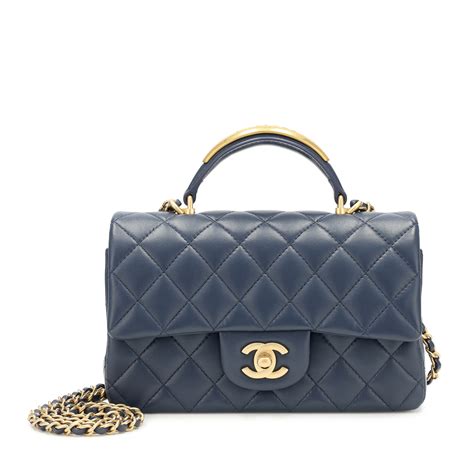 blue chanel mini flap bag